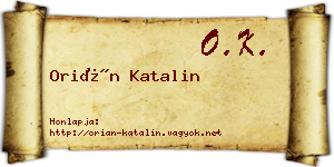 Orián Katalin névjegykártya